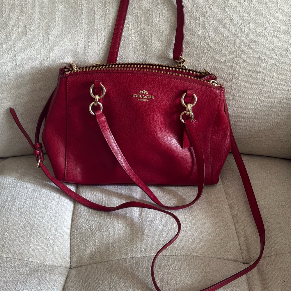 Coach Cherry Red Leather Satchel
